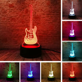 3D Electric Music Guitar Illusion Lamp LED 7 Color Changing