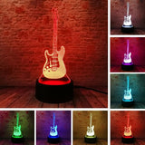3D Electric Music Guitar Illusion Lamp LED 7 Color Changing