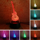 3D Electric Music Guitar Illusion Lamp LED 7 Color Changing