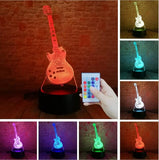 3D Electric Music Guitar Illusion Lamp LED 7 Color Changing