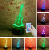 3D Electric Music Guitar Illusion Lamp LED 7 Color Changing