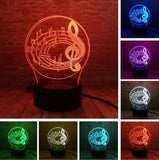 3D Electric Music Guitar Illusion Lamp LED 7 Color Changing